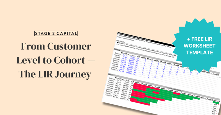 From Customer Level to Cohorts — The LIR Journey